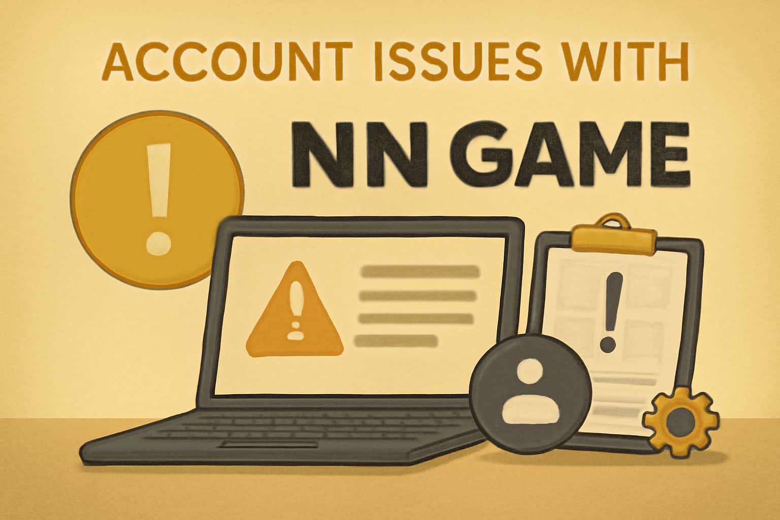 A visual representation of account issues with NN Game, highlighting troubleshooting methods.
