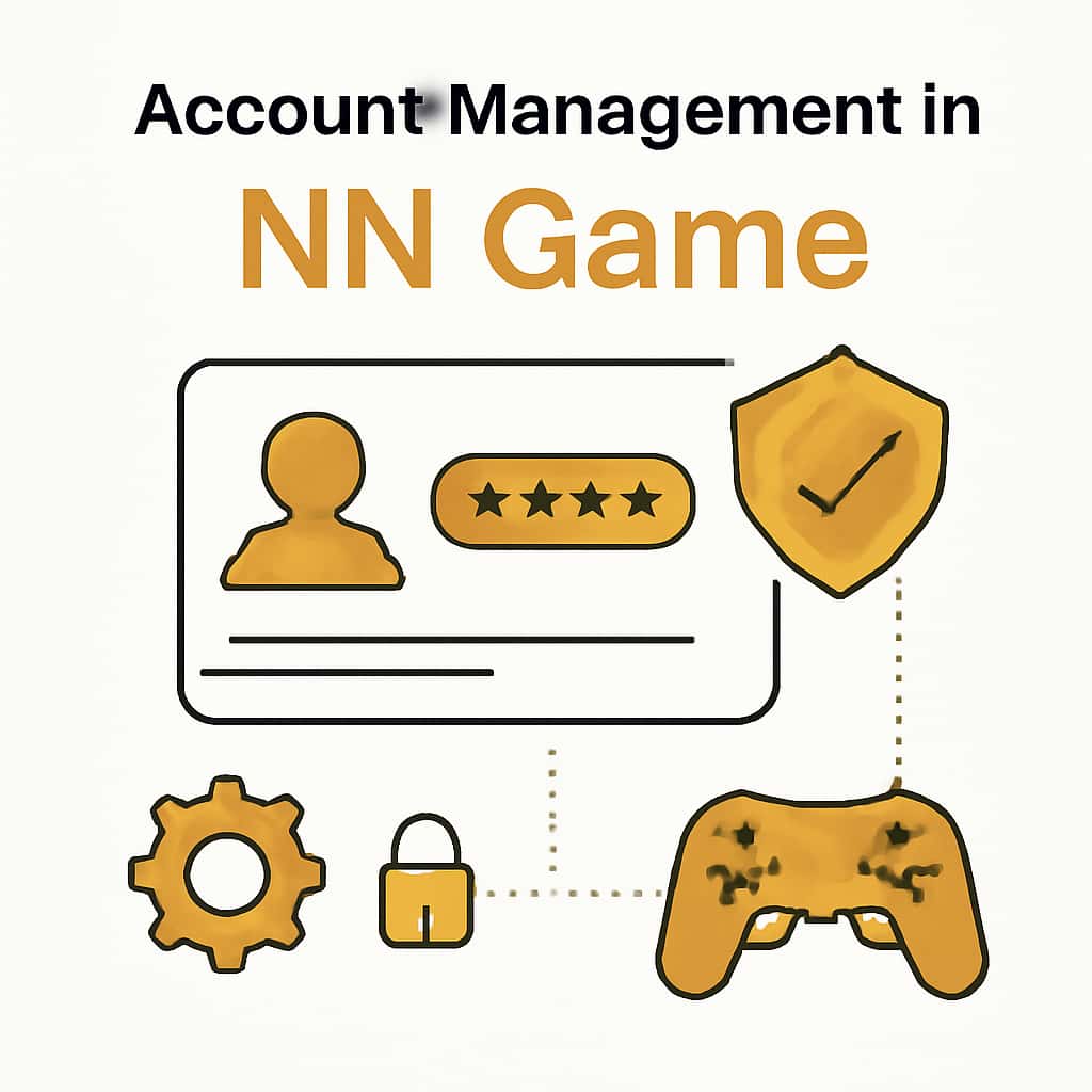 An educational diagram illustrating key aspects of account management in NN Game.