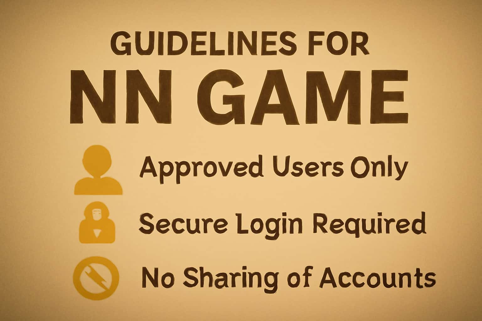 A professional visual representation of guidelines related to NN Game Access.