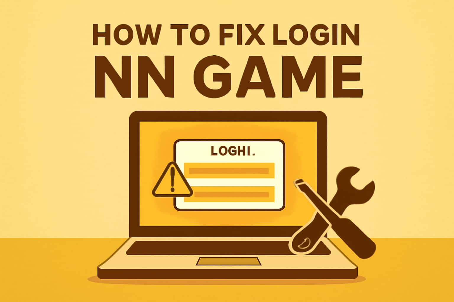 A modern and informative visual representation of resolving login issues for NN Game.