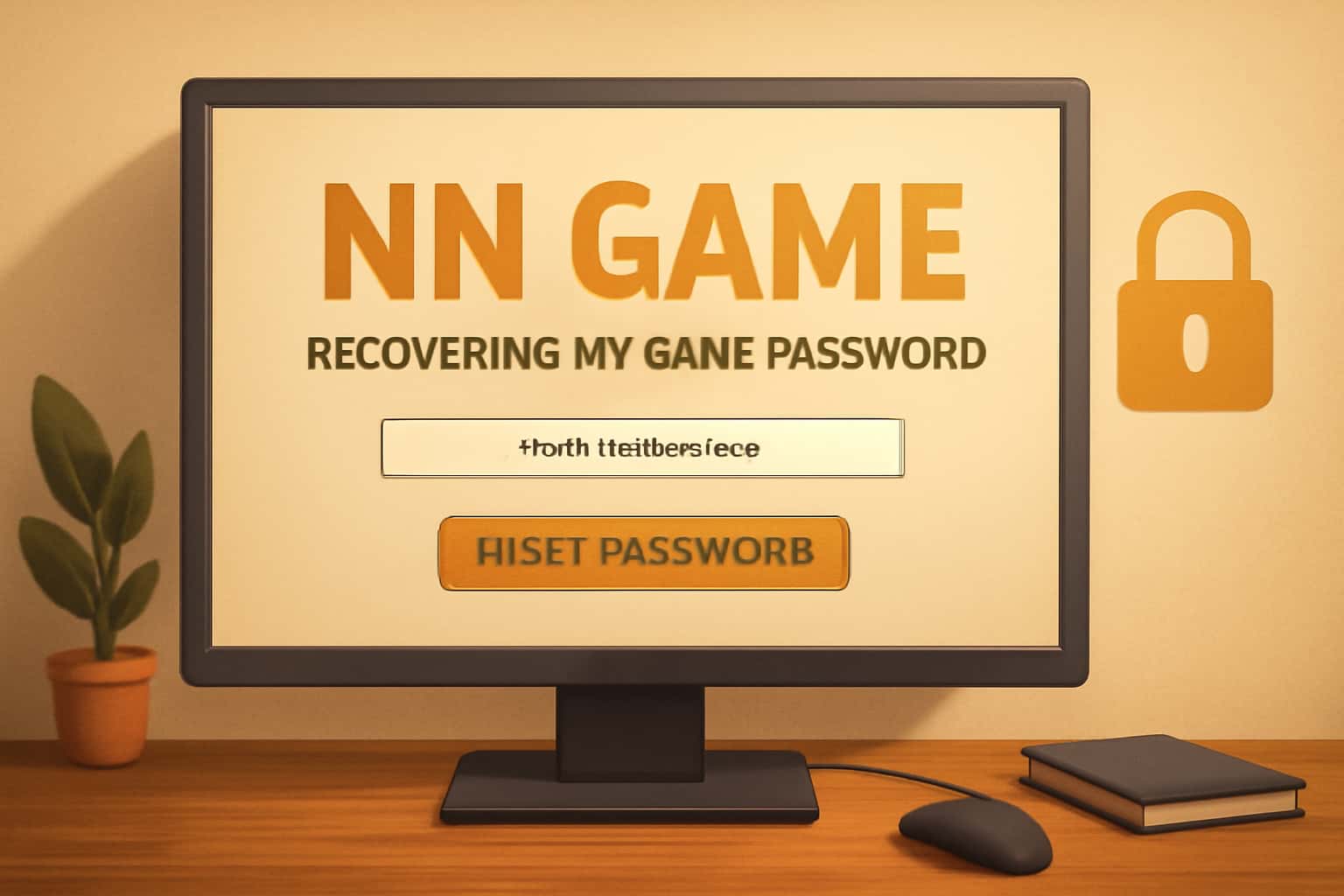 An informative scene depicting password recovery procedures for NN Game in a professional setting.