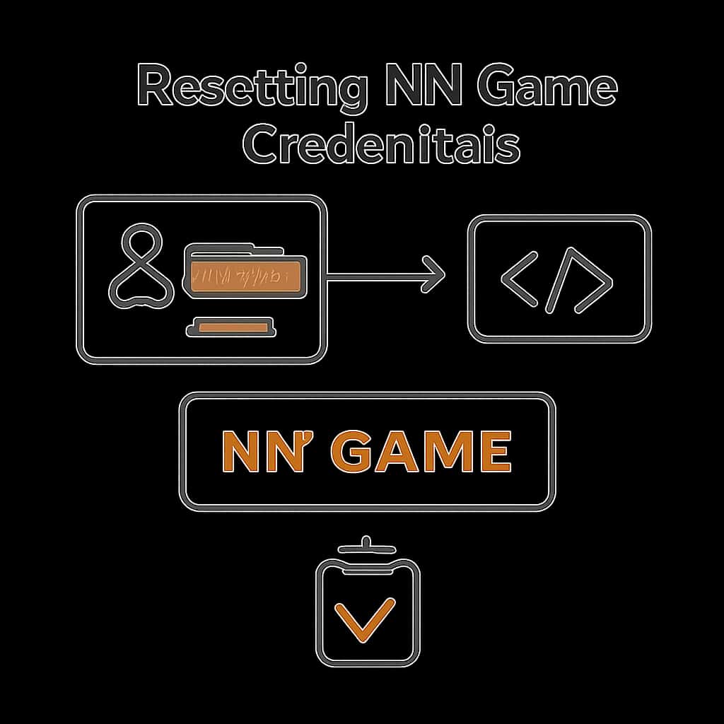 A diagram illustrating the steps to reset NN Game credentials.
