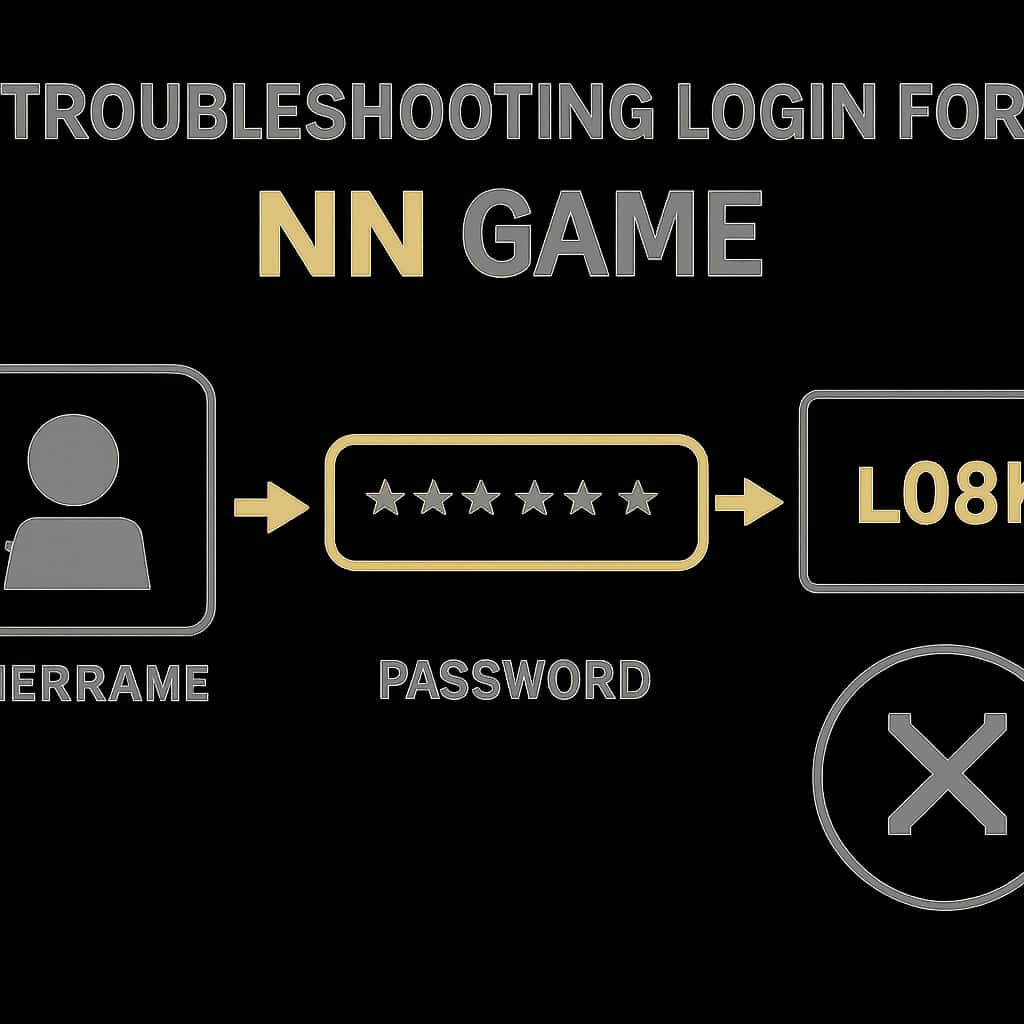 An illustration outlining steps to troubleshoot NN Game login issues.