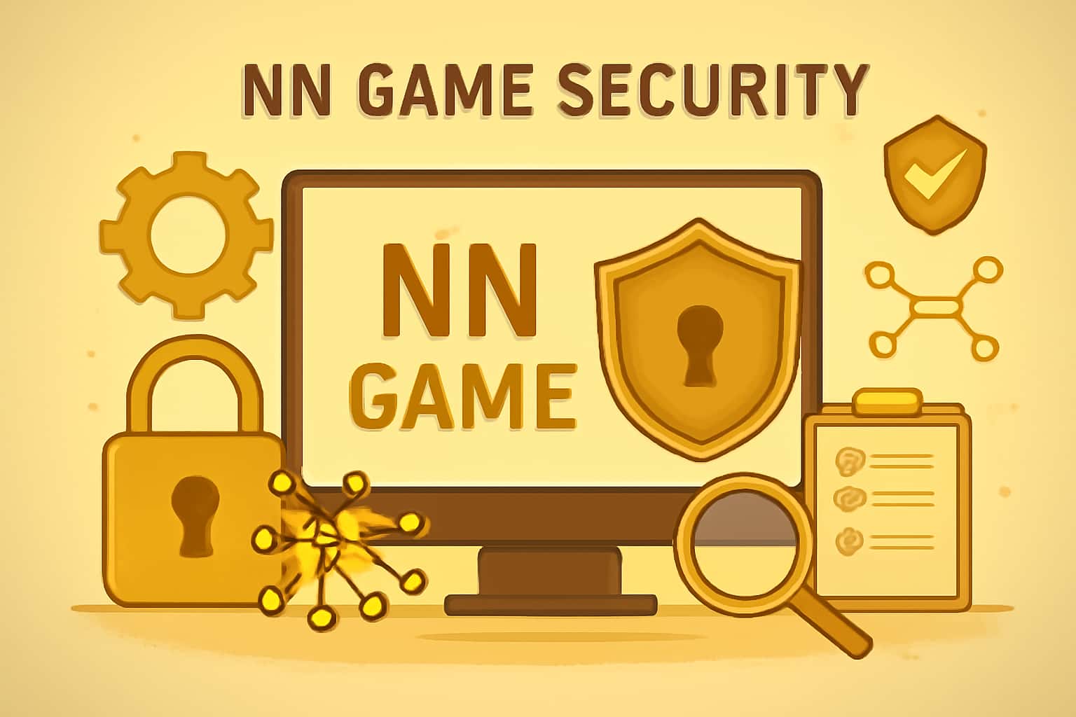 An educational visual representation about NN Game Security showing relevant elements.